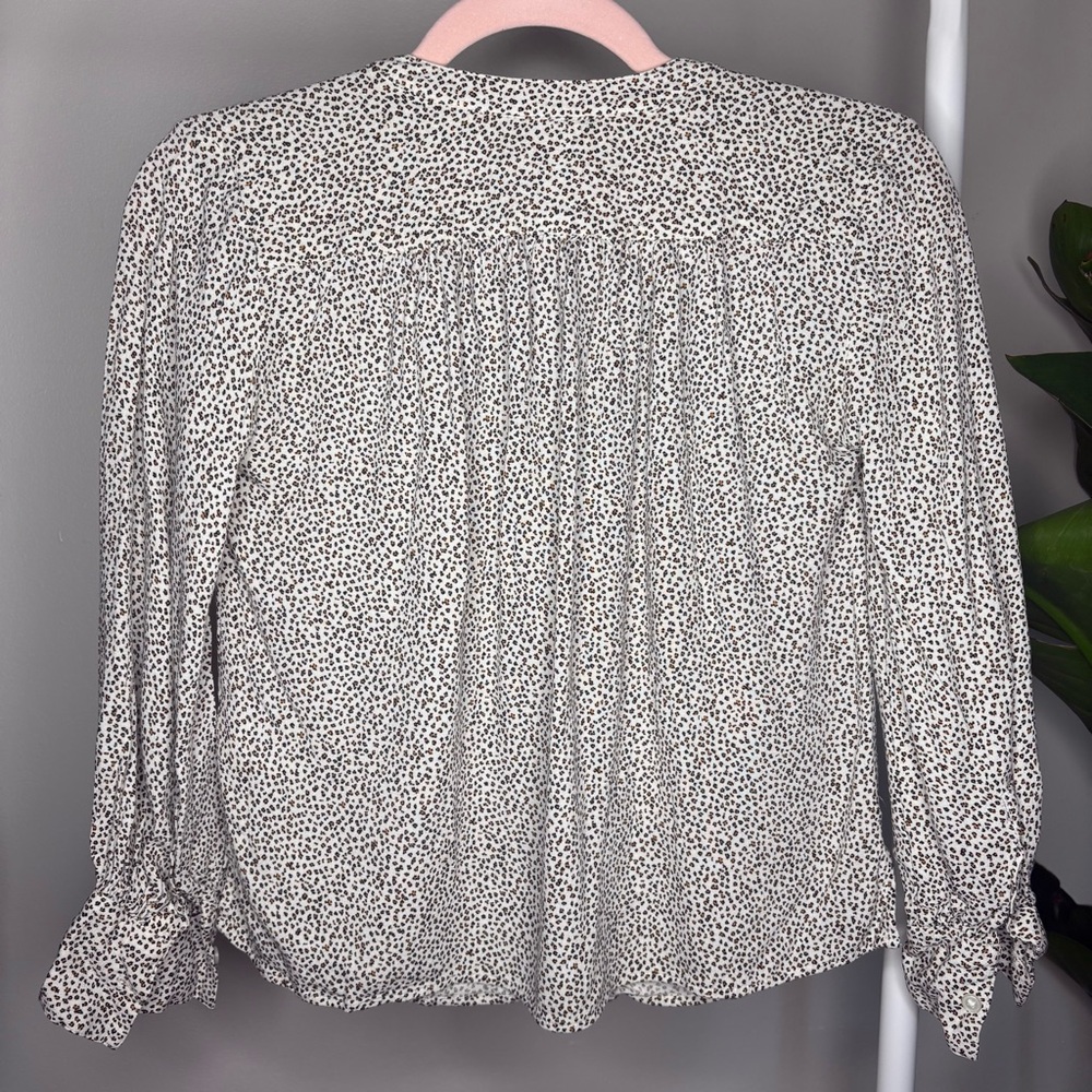 Banana Republic ECOVEROM BALLOON-SLEEVE BLOUSE Leopard Animal Print Size XXS - Picture 6 of 8